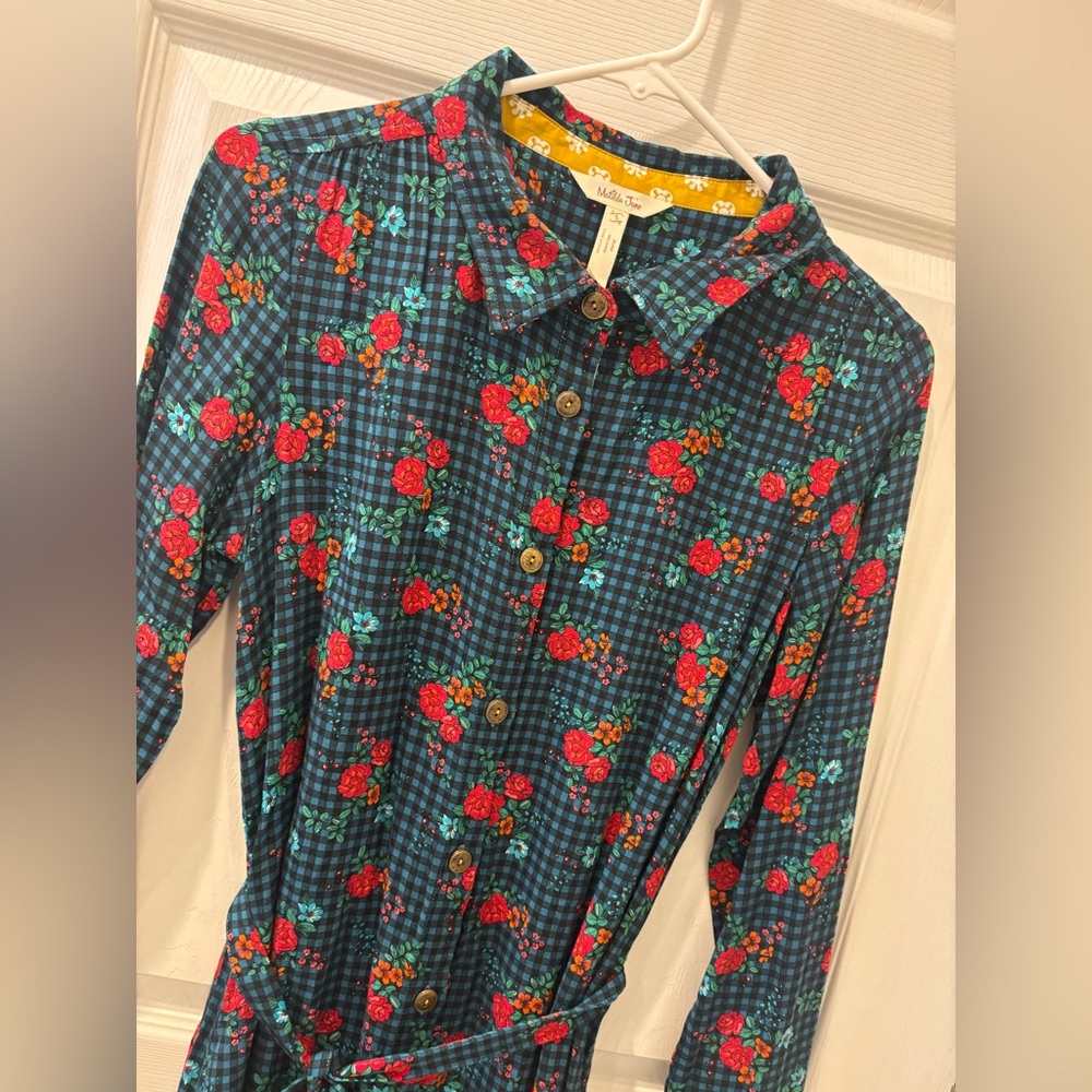 Matilda Jane Blue and Red Floral‎ Button Down  Dress